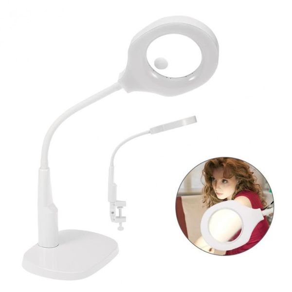 

detachable 5x 12x desknail art magnifier with led light desk magnifier lamp illuminated nail art magnifying lamps, Silver