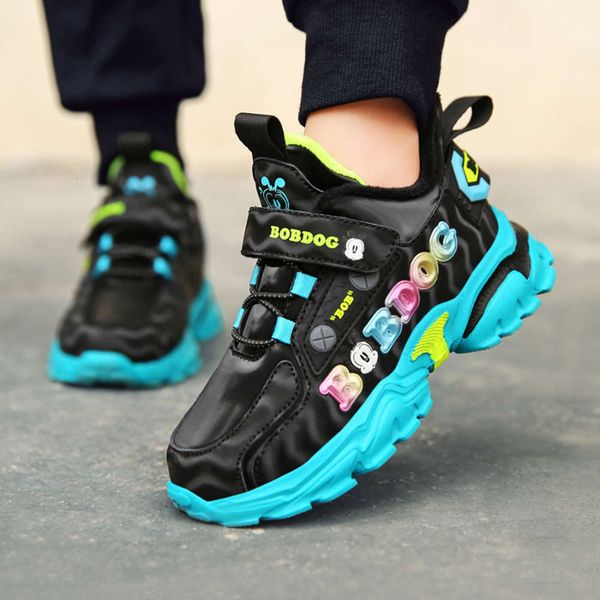 

leather babudou autumn and 2020 new sports boys' middle school children's second cotton sho winter, Black;red