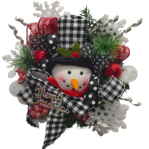 

christmas snowman pattern wreath garland door window wall hanging ornament decoration 40cm christmas wreath