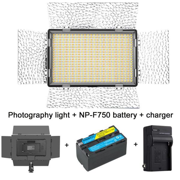 

520 led bulbs lighting bi-color & dimmable slim dslr video led light + battery+charger for camera dv camcorder