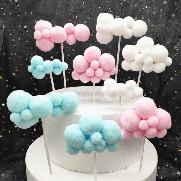 

other festive & party supplies creative ins wind cloud cake decoration card white ball flag birthday plug-in venue fittin