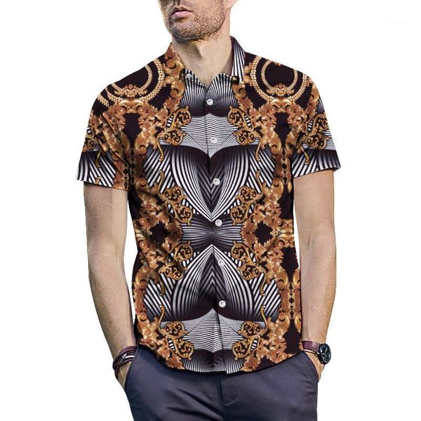 

2020 turn-down collar hawaii style men's shirts 2020 summer1, White;black