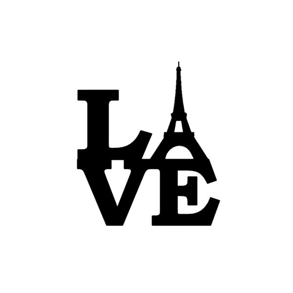 

13.2cm*15cm fashion love eiffel tower vinyl decals motorcycle car-styling car sticker c15-3303