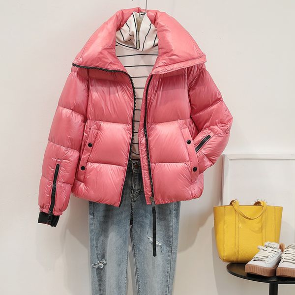 

2021 new nova qualidade de inverno das mulheres 90% pato branco jaqueta fmea quente curto para parkas fino cgc3, Black
