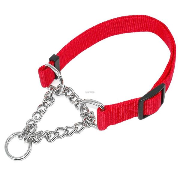 

1.0\" wide nylon plain color dog pet choke chain training collar 4 colors 16-29\" ad wmtaci