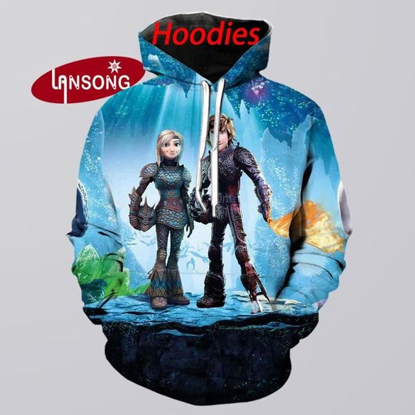 

3d print spring hoodies how to train your dragon sweatshirts/pants jacket shorts home clothes hip hop streetwear, Black
