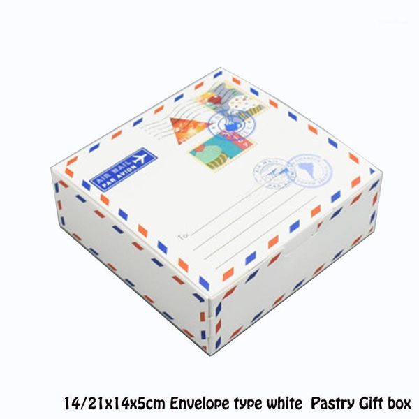 

gift wrap 20pcs/lot 14/21x14x5cm envelope type white pastry box cookies dim sum egg tart case diy baking packaging boxes1