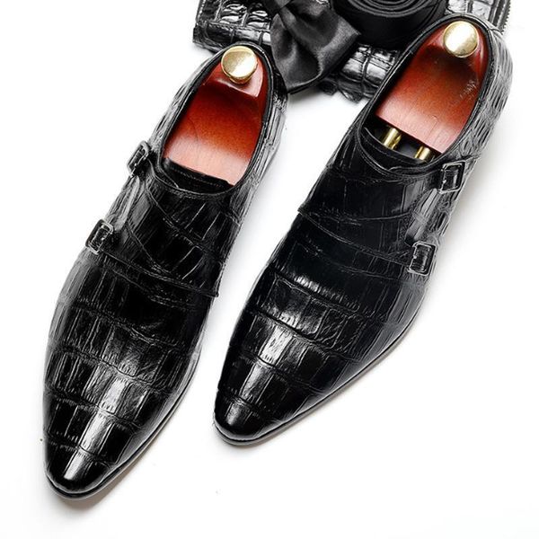 

men's formal shoes office social casual men's first layer cowhide leather wedding luxury and elegant business formal shoes1, Black