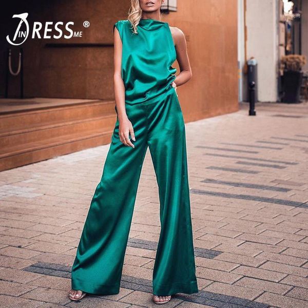 

indressme 2019 new stylish two-piece set sleeveless crop with wide legs pants loose quality fashion party women clothing1, White
