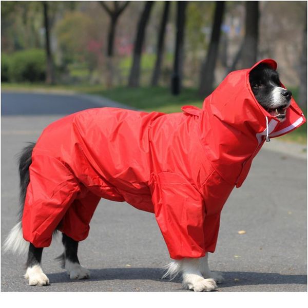

pet large dog raincoat outdoor waterproof clothes hooded jumpsuit cloak for small big dogs overalls rain coat jllugx