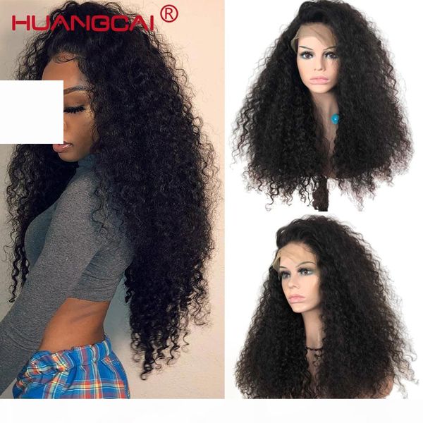 

kinky curly 360 lace frontal remy brazilian wig for women lace frontal human hair wigs pre plucked 150% density kinky human wigs, Black