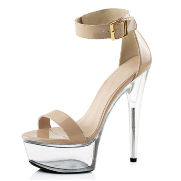 

six platform sandals inches clear high summer transparent red woman black ankle brace fenty beauty ladies party shoes c5xh