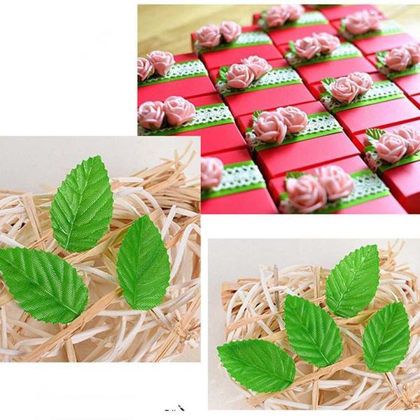 

decorative flowers & wreaths 200pcs green christmas leaves artificial flower for wedding decoration garland rose leaf foliage craft fake flo