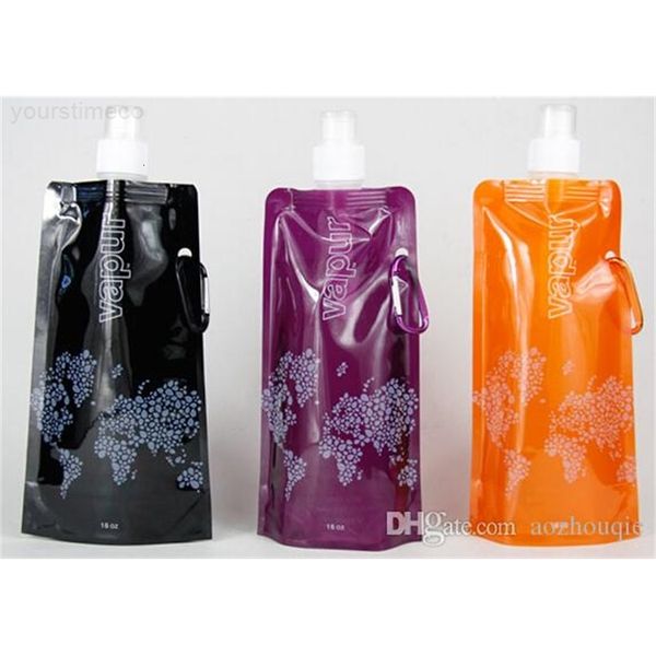 

sports water bag 480ml foldable bottle folding portable bladder wang
