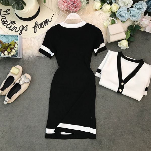 

button in short korean dressed as a ladies'summer knitting gown with cleavage on bodycon skinny femme robe lyjp, Black;gray