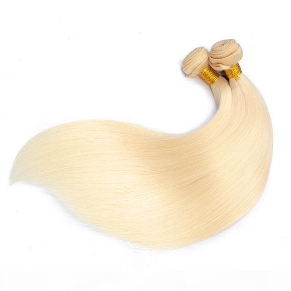 

brazilian virgin hair 10-30inch 2 bundles with 13*4 lace frontal with baby hair 613# blonde straight hair extensions with 13x4 frontal, Black;brown