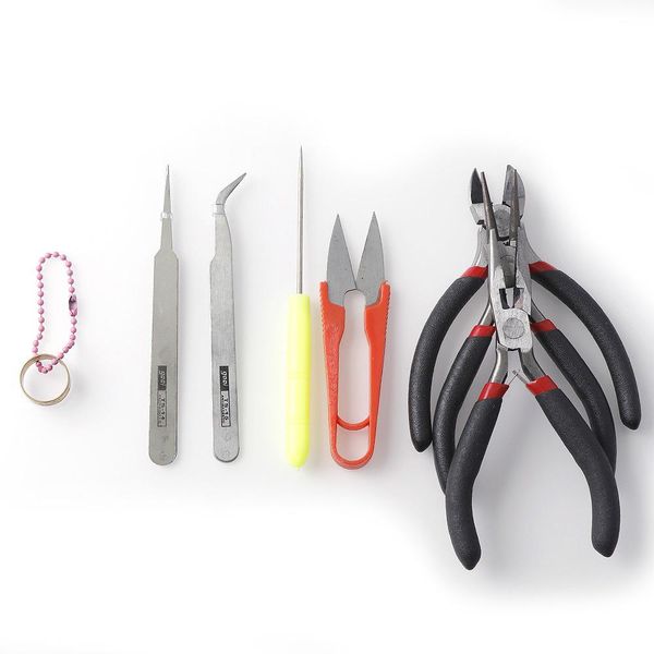 

8pcs/set jewelry making tool kits pliers set with round nose plier side cutting pliers wire cutter scissor beading tweezers wmttio