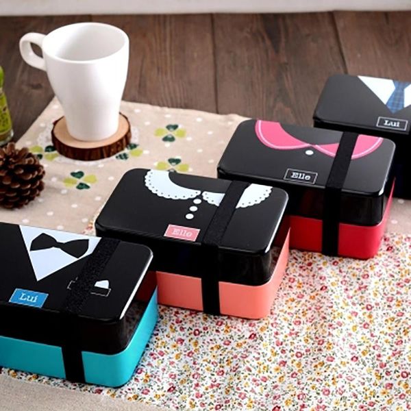 

baispo japanese style lunch box microwave with spoon fork clothing pattern food container creative gift cute student bento box jlleqh