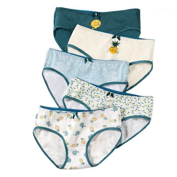 

women's panties 5pcs/lot women's cotton seamless underwear breathable briefs cute bow girls lingerie soft female lingerie1, Black;pink