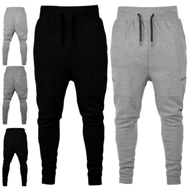 

2019 mens streetwear haren pants casual hip hop sweatpants men clothes solid color zipper track joggers trouser plus size1, Black