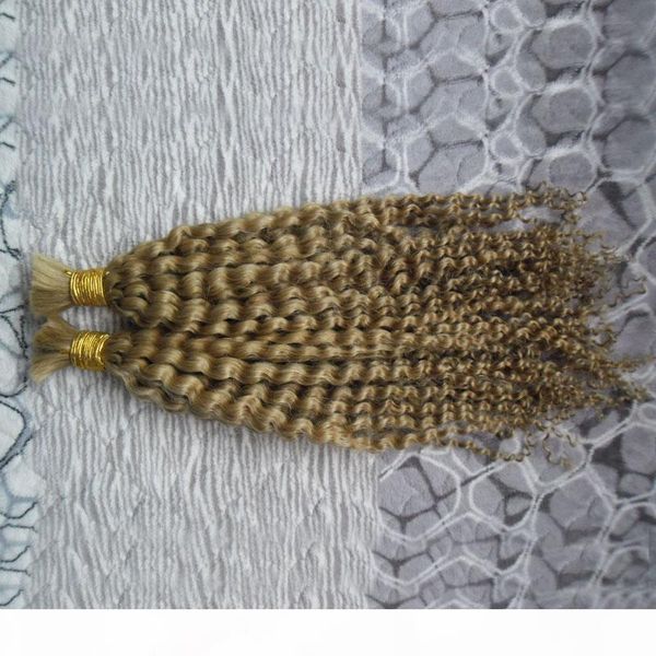 

2 bulk связки бразильских завитых связки человек плетение волос нет уток curly человеческих волос пучки человеческого плетения насыпного выд, Black