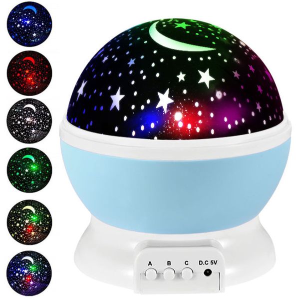 O mais recente Starry Sky Light Projetor Dreamy Roda Romântico Céu cheio de atmosfera em forma de planeta levou noite luz natal, frete grátis