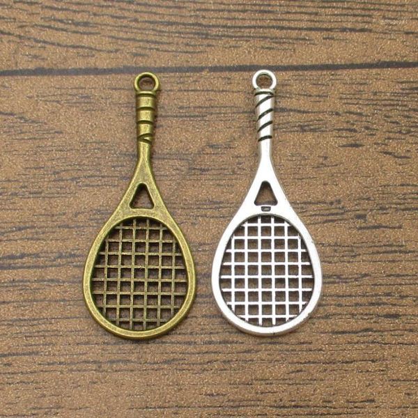 

charms tennis racket 15pcs/lot 48Ã20mm sport pendants diy supplies for necklace earrings charm bracelet 2 colors available-rs7511, Bronze;silver