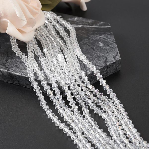 

pandahall ab color plated bicone faceted glass beads strands for jewelry making diy2x3mm 4x4mm hole 0.5-1mm 10 strands/lot