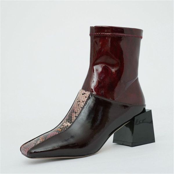 

натуральная кожа женщины boots boots панк смешанные цвета мода новые зима высокие каблуки насосы вечеринка деть обувь женщина, Black
