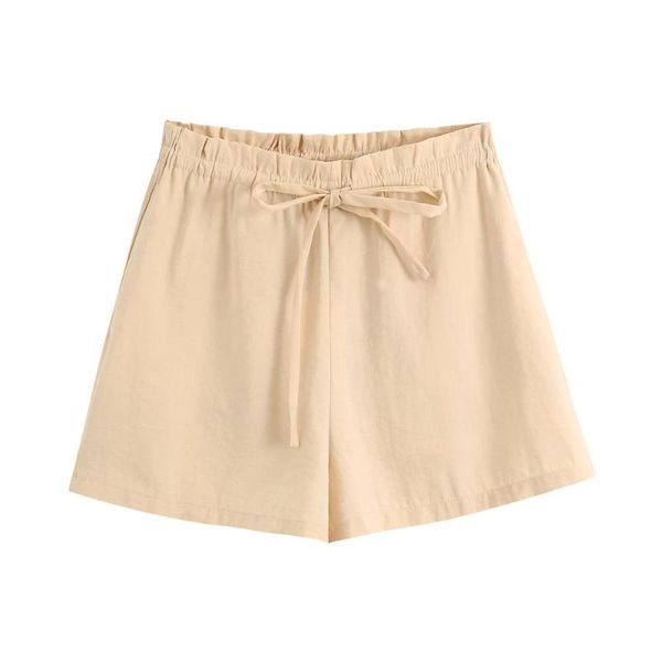 

2020 summer casual wide leg loose high waist was thin lace-up drape shorts cover, White;black