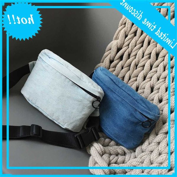 

2020 creative denim women's shoulder origin canvas simple fashion small waist bag