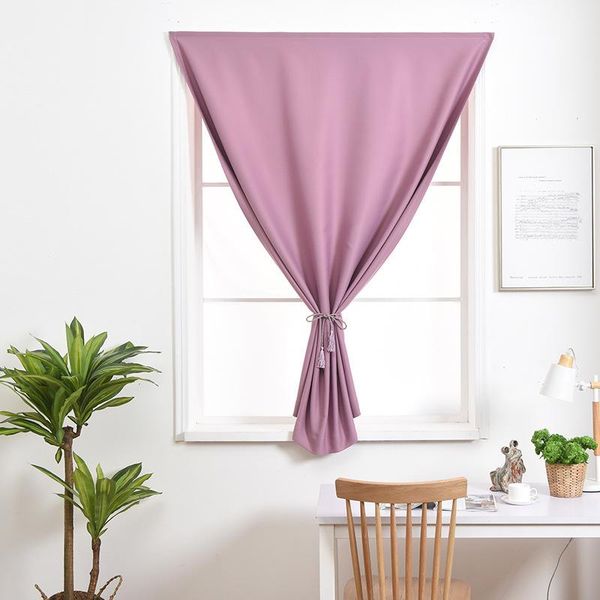 

shading finished bedroom simple curtain short curtain door punch-installation of full blackout cloth