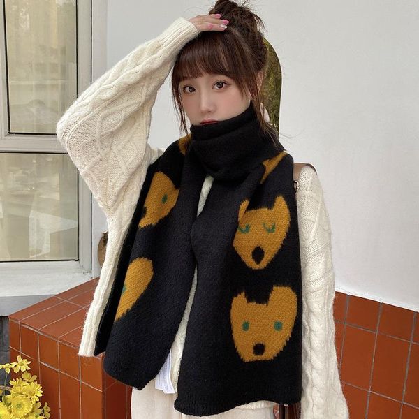 

wool winter warm women scarf cute bear thick blanket shawls and wraps scarves for women high quality, Blue;gray