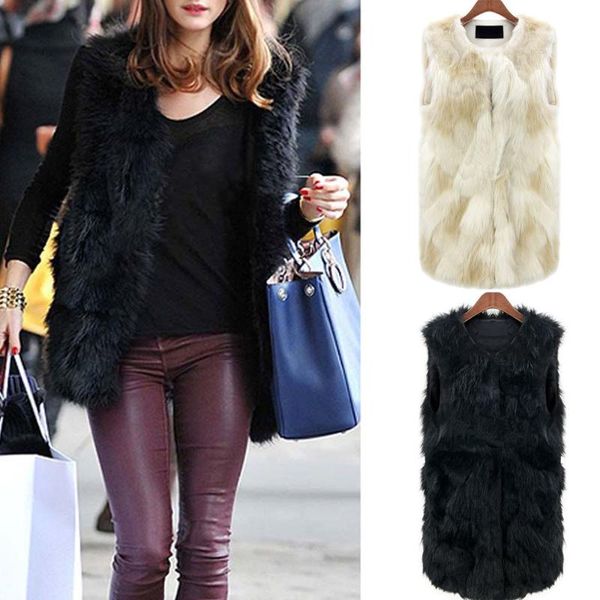 

women jacket faux fur coat ladies sleeveless jacket shrug coat outwear women outerwear fashion winter coats jaqueta feminina a8, Black;brown