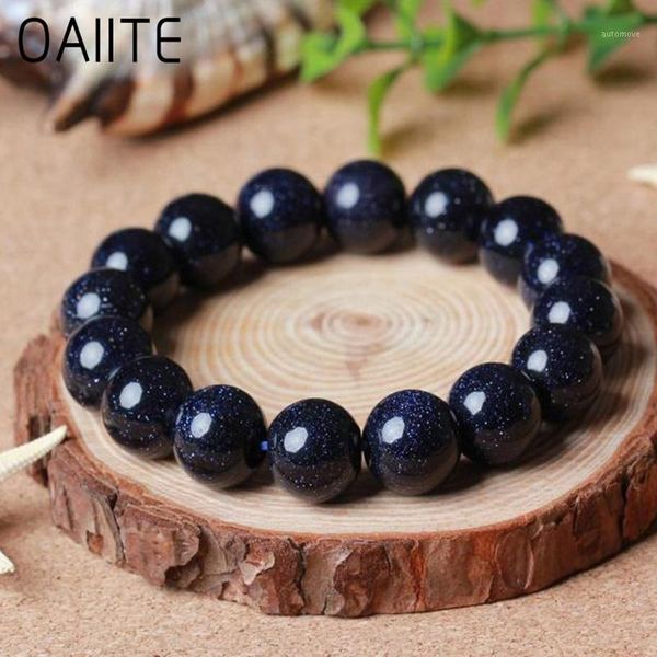 

oaiite natural stone bead blue sandstone bracelets star retro men's and women's jinsha stone bracelet lady jewelry friend gift1, Black
