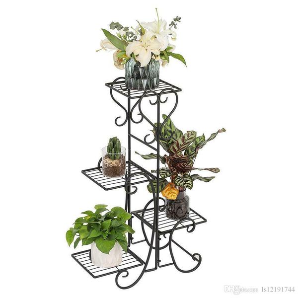 

metal plant stand garden decor flower pot shelves outdoor indoor wrought iron us