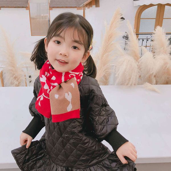 

boys cartoon cute versatile baby scarf girl keep warm windproof autumn and winter children han 306m, Red;brown