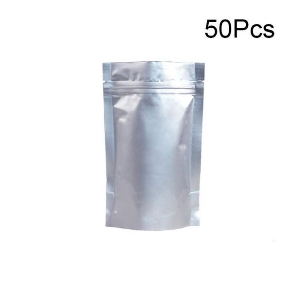 

smell foil heat seal 50pcs proof aluminum bags resealable package self-standing bag