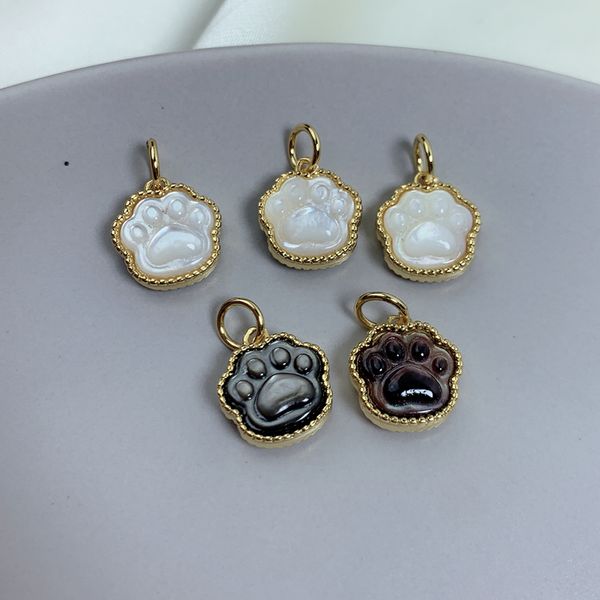 

natural shell metal cat claw necklace pendants charms for jewelry making accessories q1216, Silver