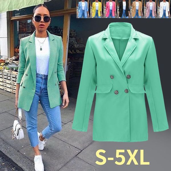 

womens spring casual fashion solid buttons coats office ladies down collar slim outweats female streetwears plus size 5xl, Black;brown