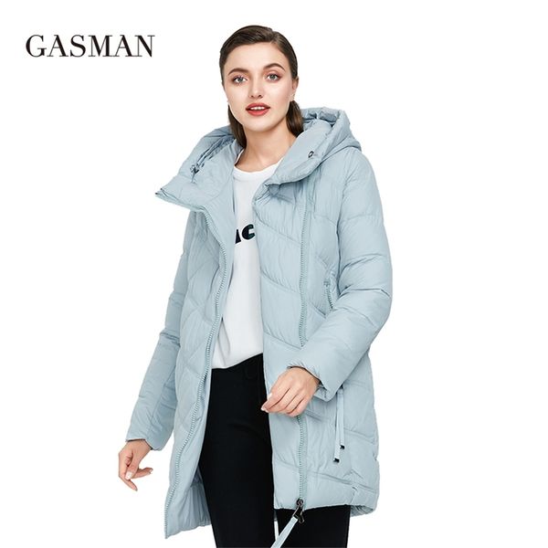 

gasman black zipper slim winter clothes women's jacket fashion hooded bio coat female warm parkas long puffer jacket 18806 201217