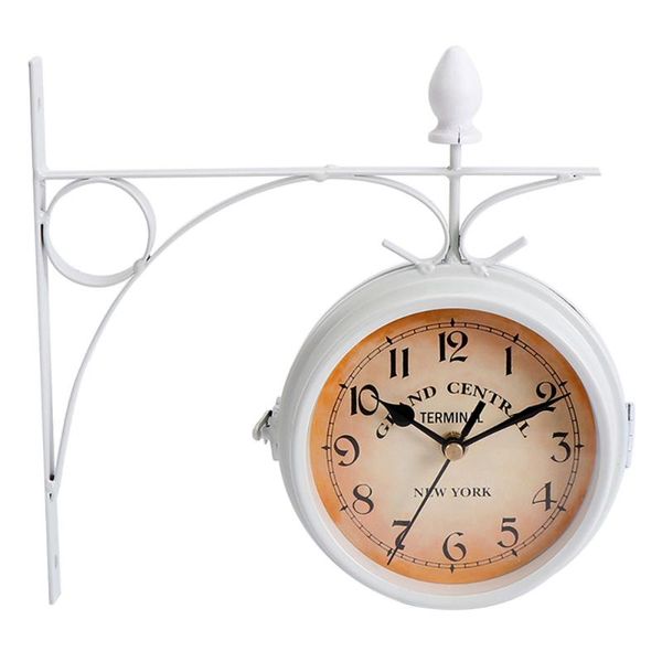 

european-style double-sided wall clock creative classic clocks (white)