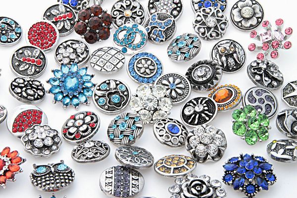 

metal jewelry button 18mm rhinestone buttons fit snap bracelet bangles necklaces dhl free