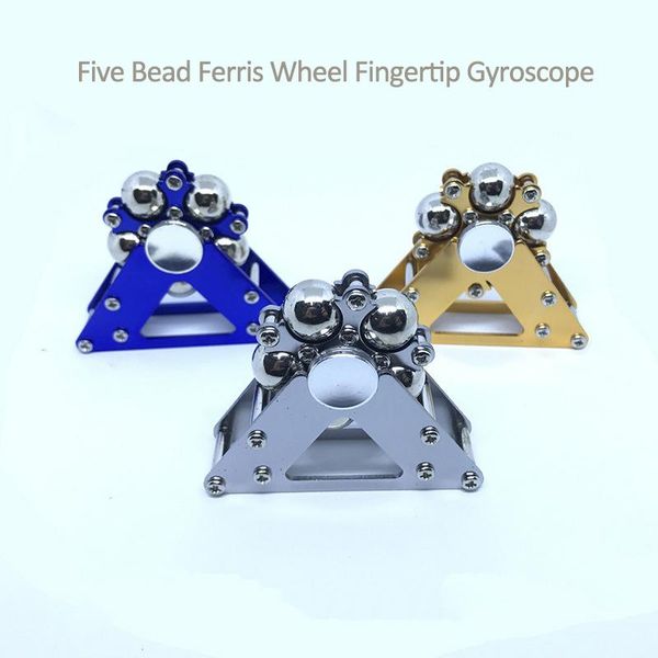 

1 шт. металл пять бисеров feris ferris the free the fingertip gyroscope из нержавеющей стали шел кронштейн палец гиро стресс fidget spinner