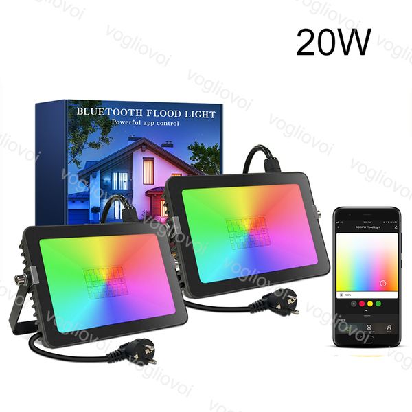 

rgb floodlights ultra smd 20w outdoor ip65 waterproof 110v 220v with bluetooth smart app for dj disco party bar dhl
