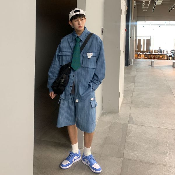 

new men's casual oversize jumpsuit 2021 woman short jeans loose straight denim pants korean streetwear male clothing dbmw, White;black