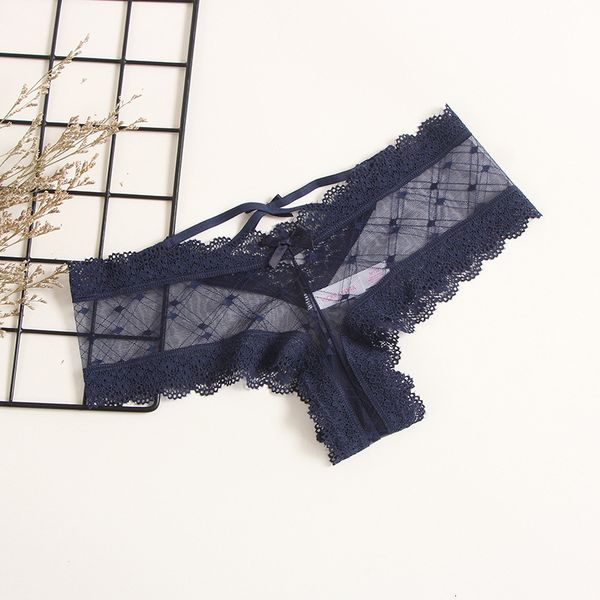 

cut out lace ee underwear women's cross bow half buttock mesh briefs, Black;pink