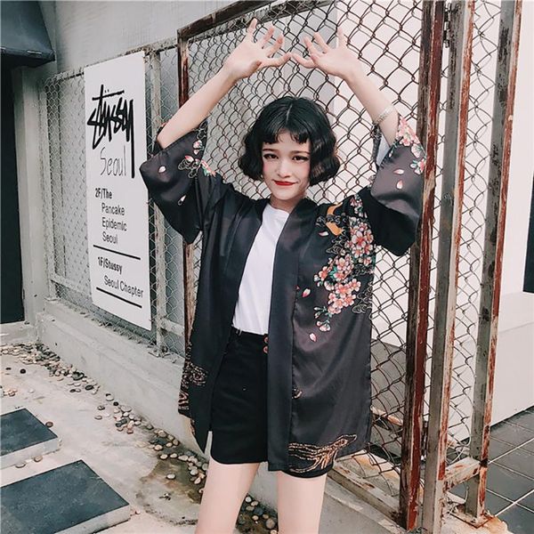 

women open cape casual fashion coat blouse kimono jacket cardigan winter women retro coat oversize casual elegant veste femme a8, Black;brown