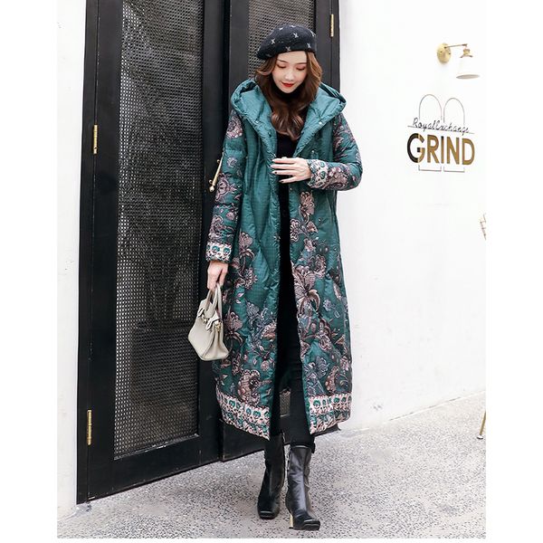 

2021 new women's new winter m-3xl plus size section with thin cap korean long sleeve cotton 5r coat cgop, Black