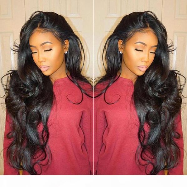 

brazilian wet and wavy human hair wigs brazilian body wave lace front wigs glueless full lace wigs bleached knots, Black;brown